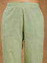 Janasya Women's Mint Green Pure Cotton Embroidered A-line Kurta Pant Set